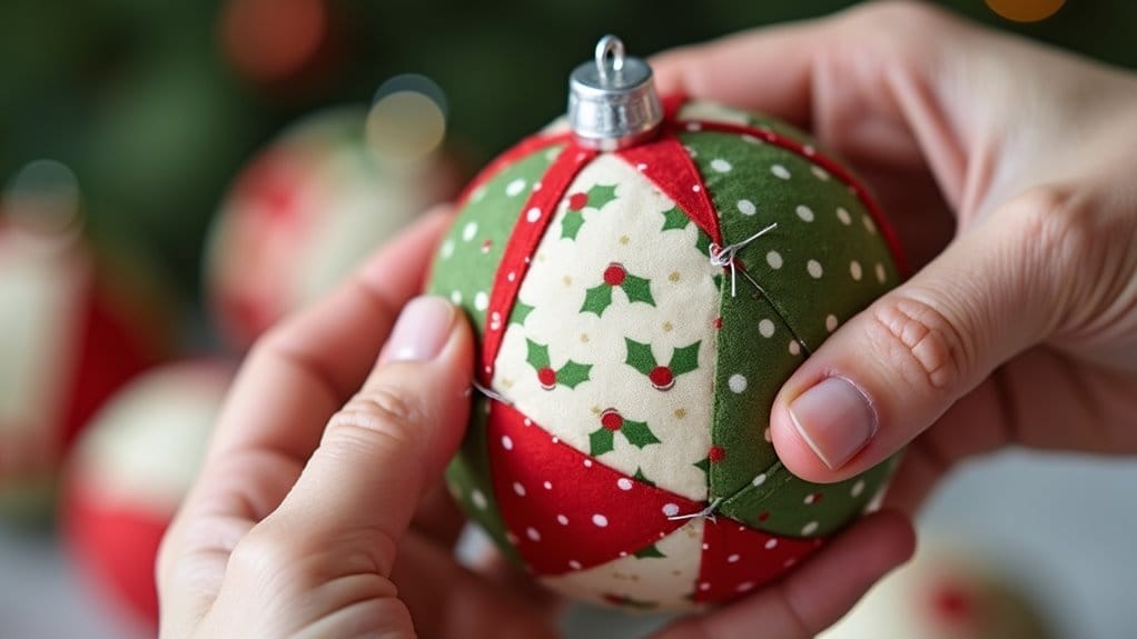 Tuto boule de Noël en tissu patchwork