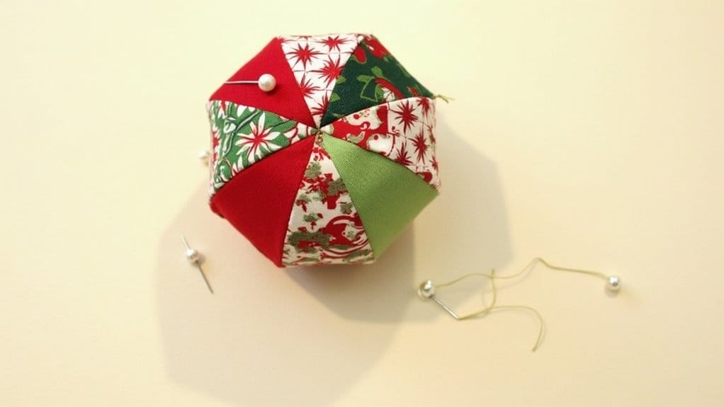 Tuto boule de Noël en tissu patchwork