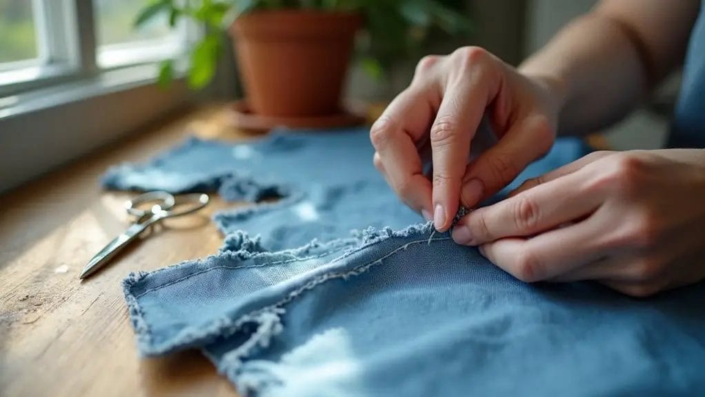 Comment coudre un tissu déchiré