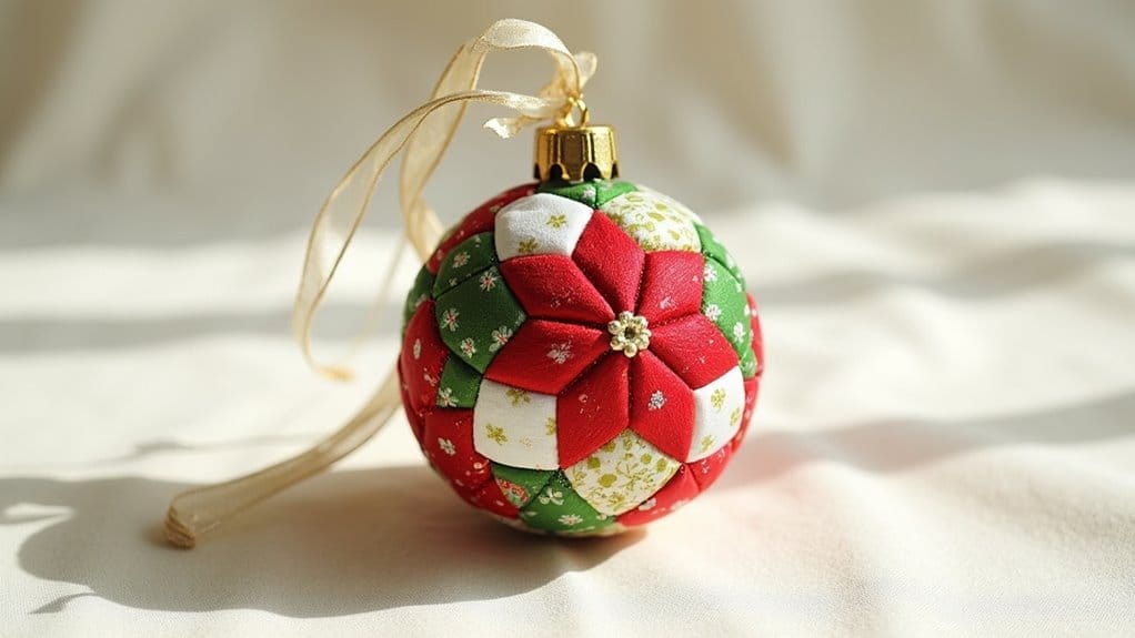 Tuto boule de Noël en tissu patchwork