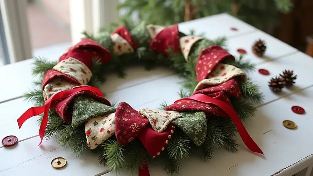 Tuto couronne de Noël en tissu patchwork