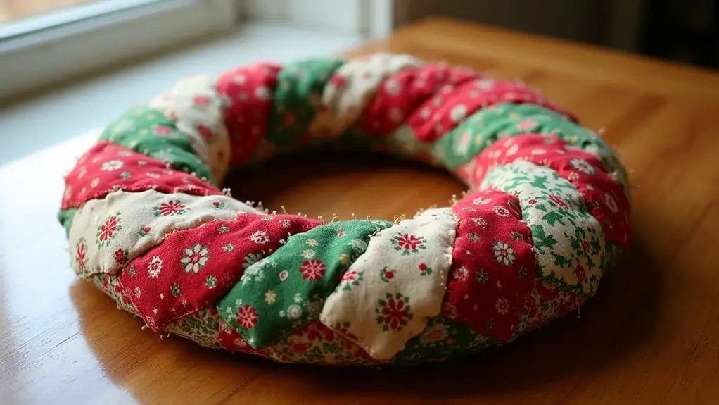 Tuto couronne de Noël en tissu patchwork