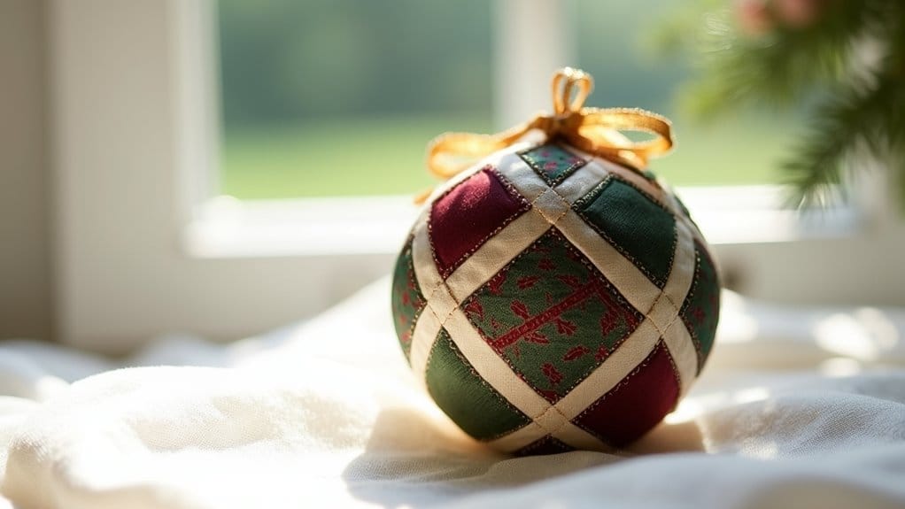 Tuto boule de Noël en tissu patchwork