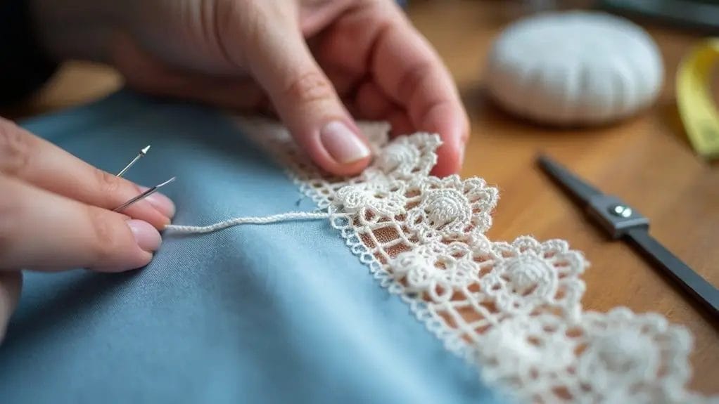 Comment coudre de la dentelle sur un tissu