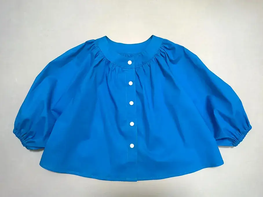 Smocked Crewneck Raglan Sleeve Blouse